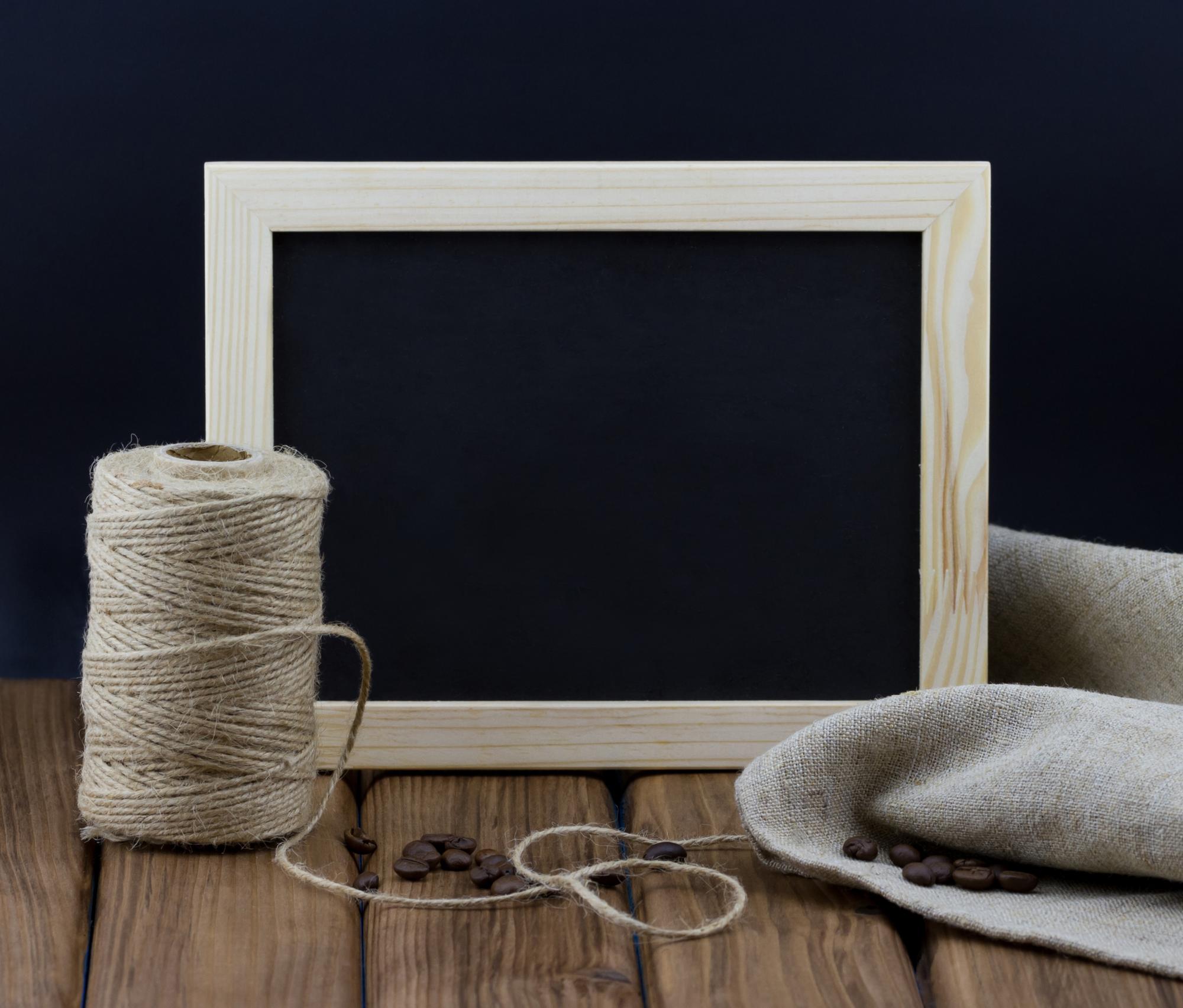 Workshop interior with embroidery frames and threads